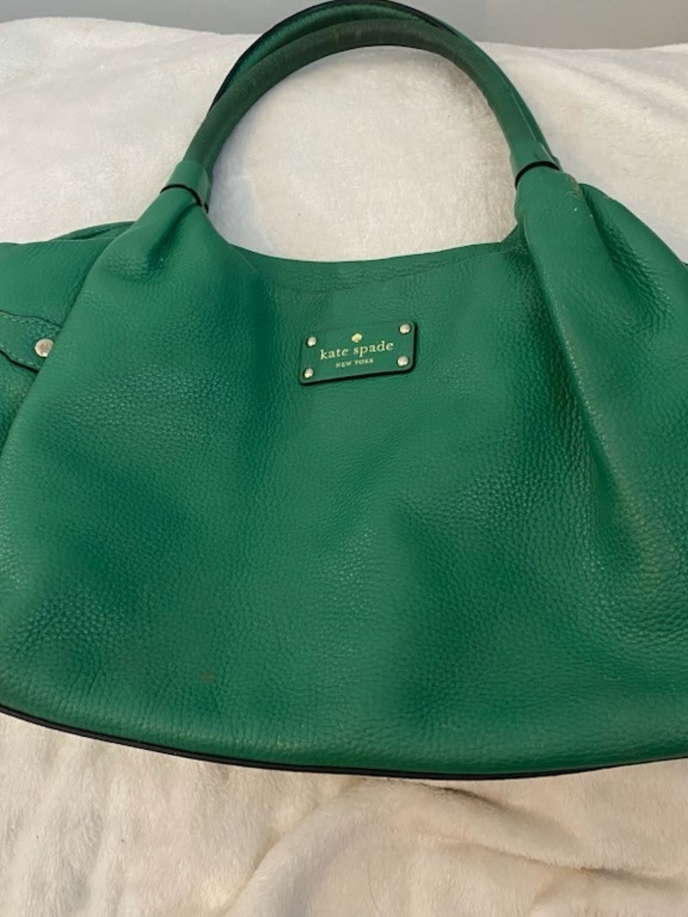 kate spade Green Pebbled Leather Shoulder Bag